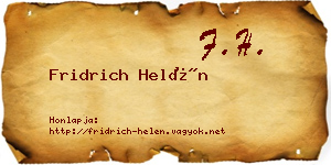 Fridrich Helén névjegykártya